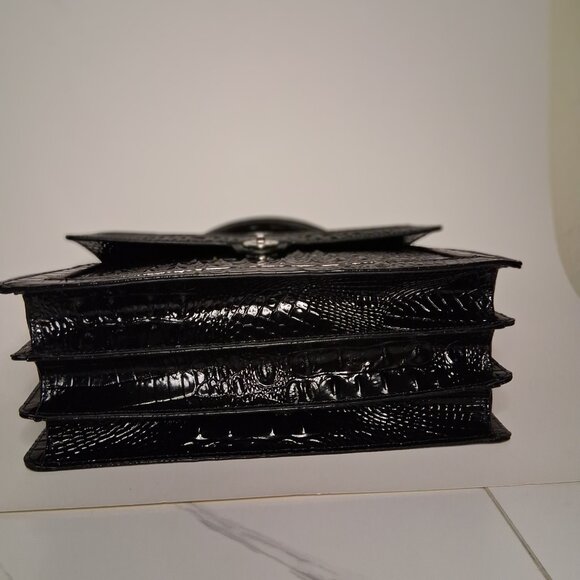 BRAHMIN Revel Collection Black Hallie Satchel Bag - Picture 9 of 10